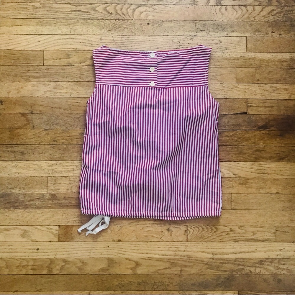 Billy Reid Red and White Striped Tie-Up Tank